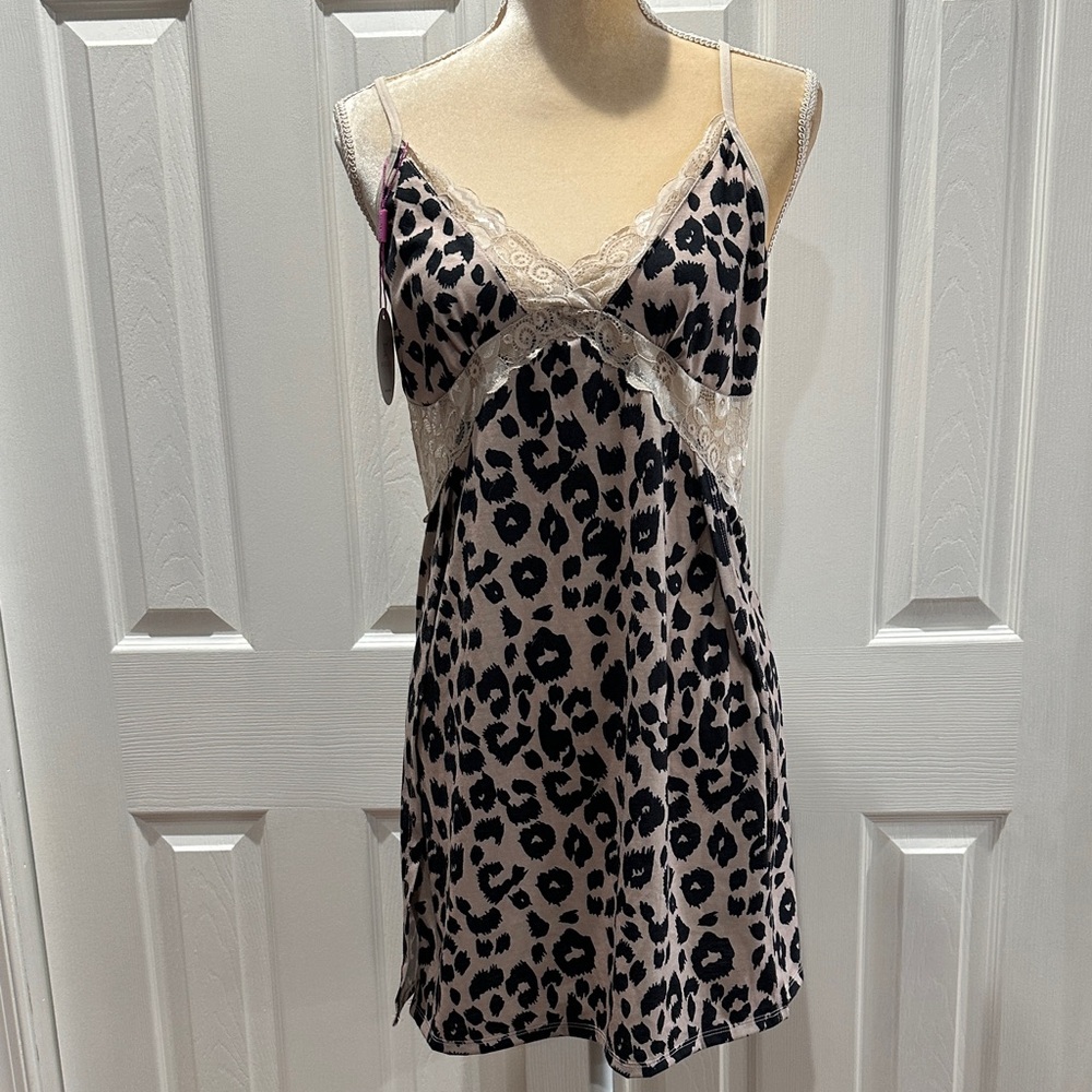 AVIDLOVE  leopard print slip Lace Nightgown dress size L